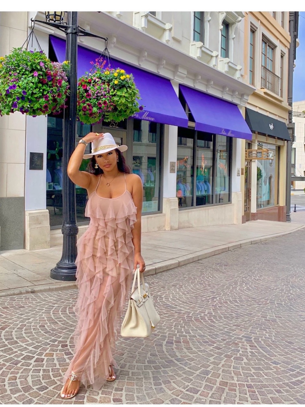 WJW Fancy Shmancy Blush Ruffle Maxi Dress One Size Boutique Rare
